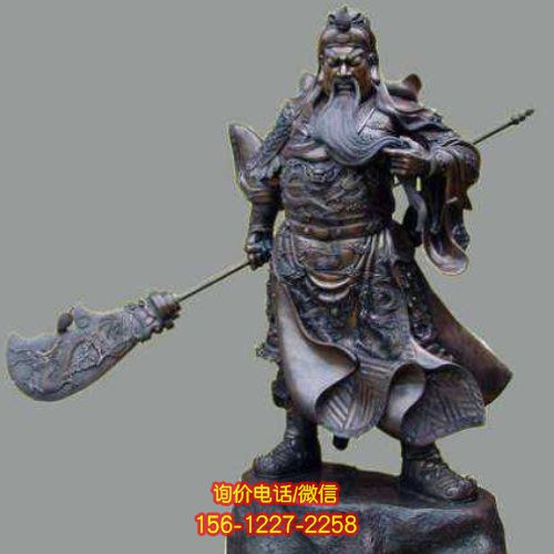 古銅關公銅雕雕塑，精美絕倫