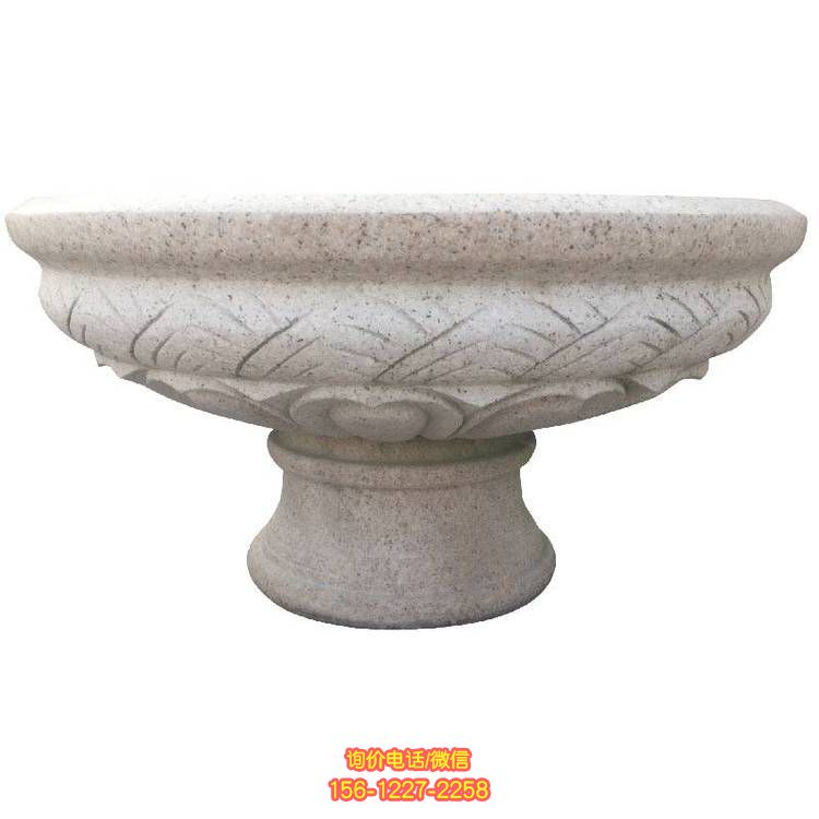 優雅大氣的大理石石雕浮雕花盆花缽雕塑