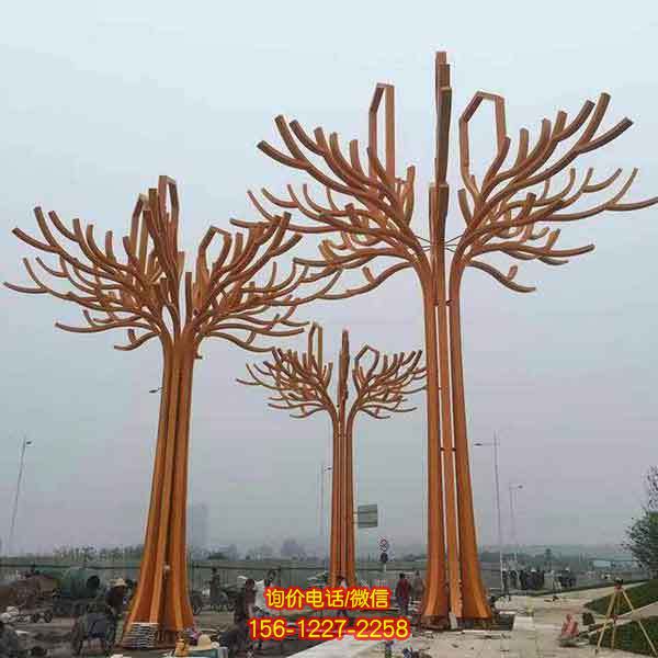 抽象不銹鋼雕塑，點綴園林景觀