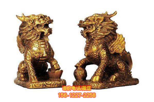 麒麟雕塑-商廈室內創意不銹鋼鎏金麒麟雕塑 麒麟雕塑-商廈室內創意不銹鋼鎏金麒麟雕塑