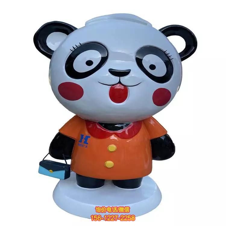 玻璃鋼卡通熊貓雕塑，點亮幼兒園