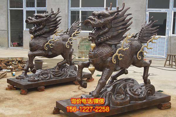 麒麟雕塑-戶外廣場(chǎng)大型景觀不銹鋼仿銅麒麟雕塑 麒麟雕塑-戶外廣場(chǎng)大型景觀不銹鋼仿銅麒麟雕塑