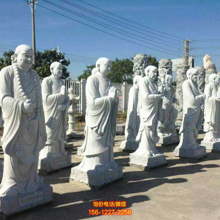 石雕十八羅漢佛像景區寺廟砂巖站立佛像擺件
