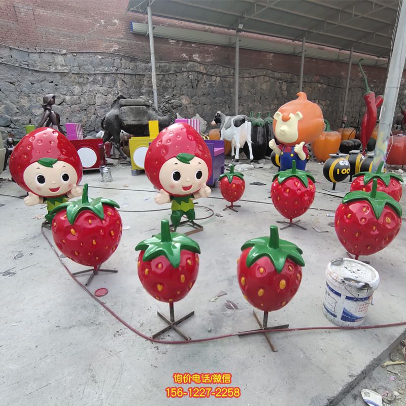 卡通公仔仿真水果模型園林景觀玻璃鋼雕塑 卡通公仔仿真水果模型園林景觀玻璃鋼雕塑