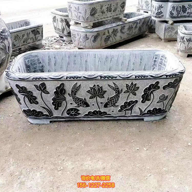 批量定制青石石雕花盆魚缸 仿古做舊戶外園林廣場裝飾石花盆_5802 批量定制青石石雕花盆魚缸 仿古做舊戶外園林廣場裝飾石花盆_5802