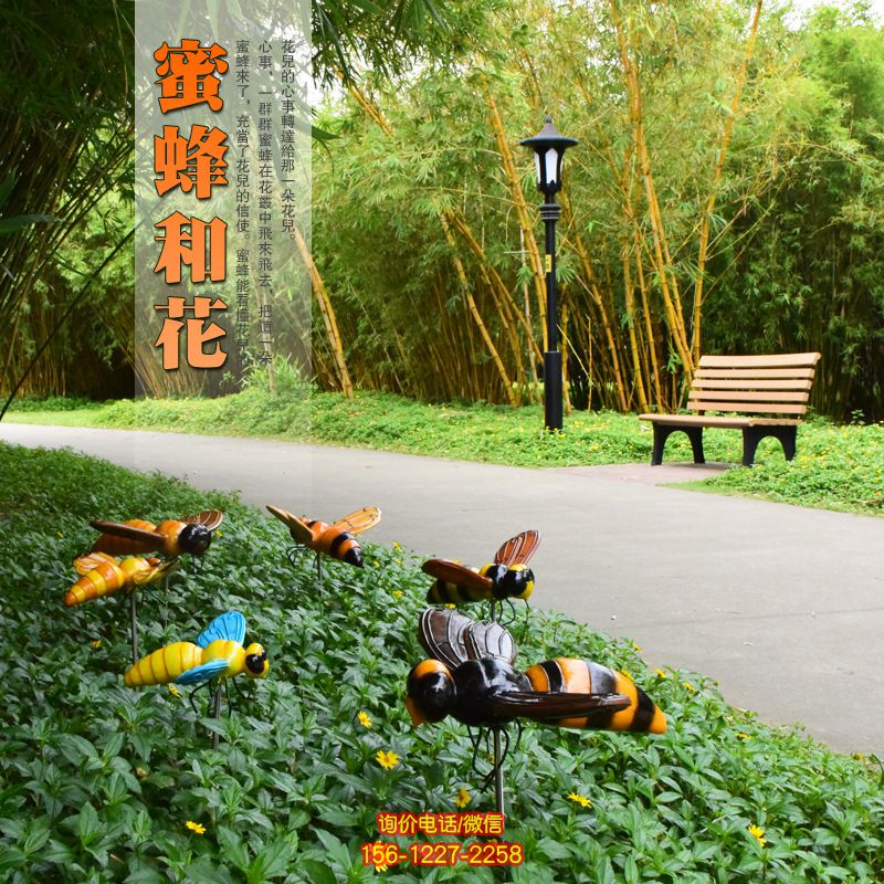 花園海邊觀光卡通蜜蜂和花樹(shù)脂蜜蜂雕塑 花園海邊觀光卡通蜜蜂和花樹(shù)脂蜜蜂雕塑