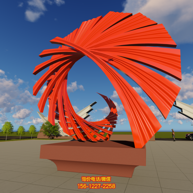 不銹鋼抽象景觀雕塑，廣場抽象藝術造型雕塑