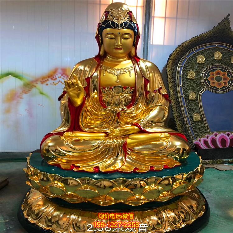 不銹鋼漆金大型景觀寺廟觀音雕塑 不銹鋼漆金大型景觀寺廟觀音雕塑