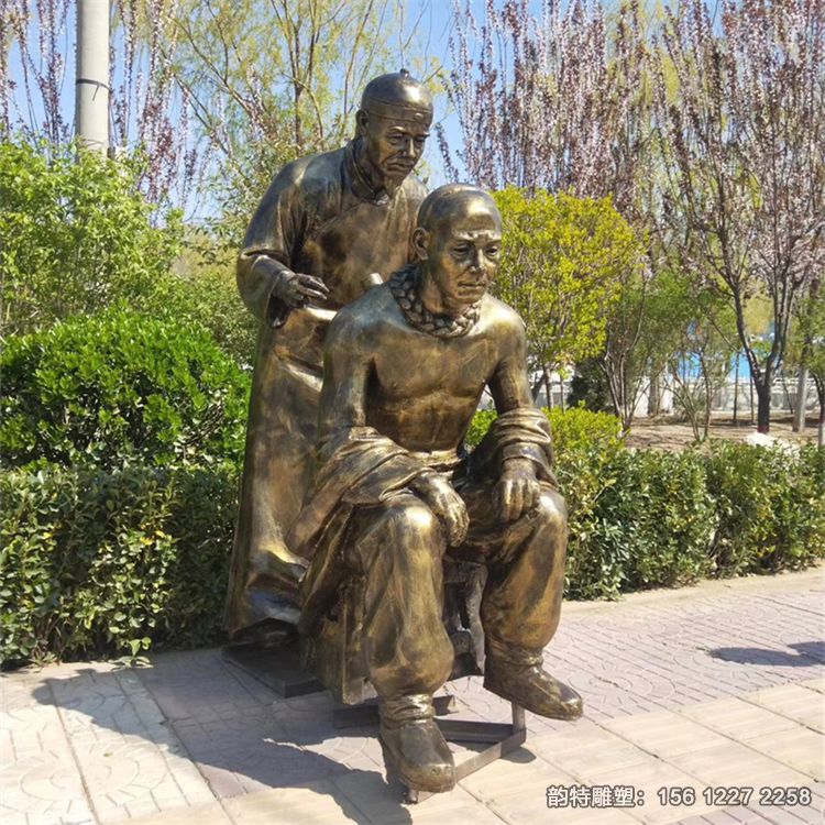 玻璃鋼拔罐人物雕塑，中醫主題雕塑加工廠家