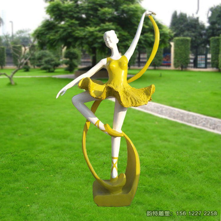 玻璃鋼芭蕾舞雕塑，抽象跳舞人物雕塑加工定做
