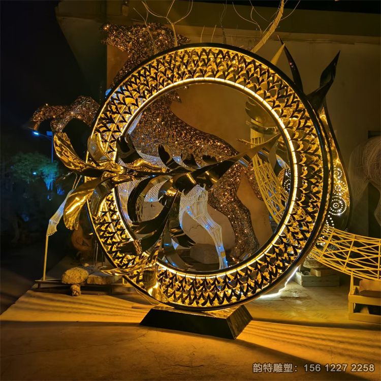 不銹鋼月亮圓環雕塑216