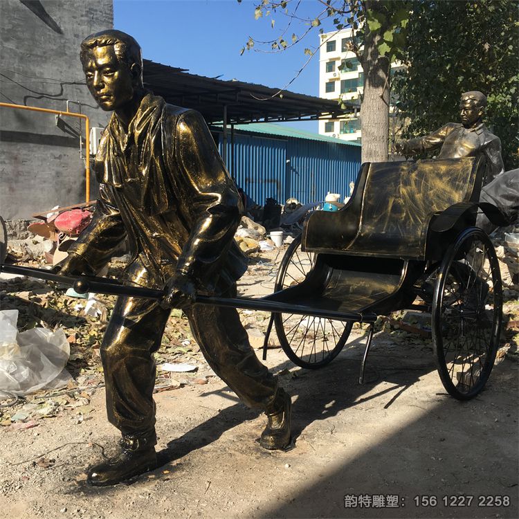 拉黃包車(chē)雕塑05