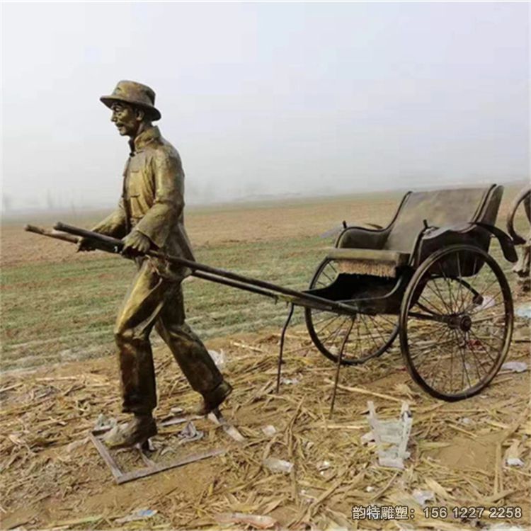 拉黃包車(chē)雕塑25