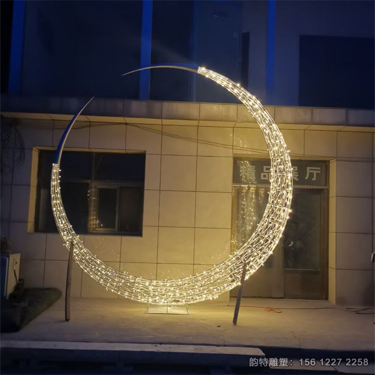 不銹鋼月亮圓環雕塑329