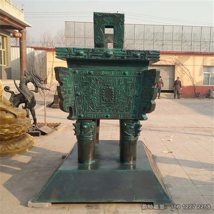 定做青銅鼎雕塑，仿古方鼎雕塑