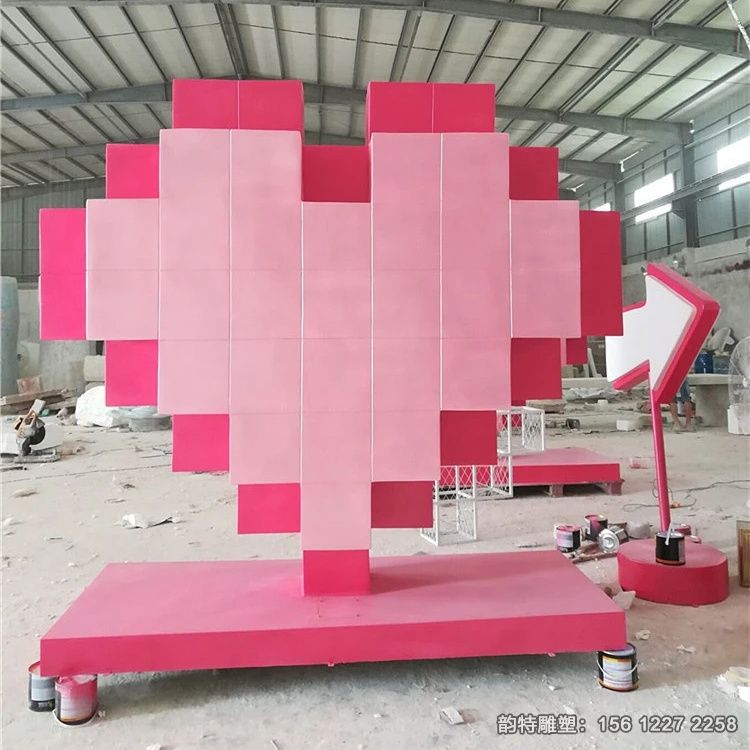 不銹鋼心形雕塑，創意愛心雕塑制作廠家