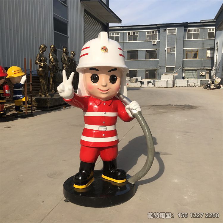 玻璃鋼消防戰(zhàn)士雕塑，抗震救災(zāi)雕塑