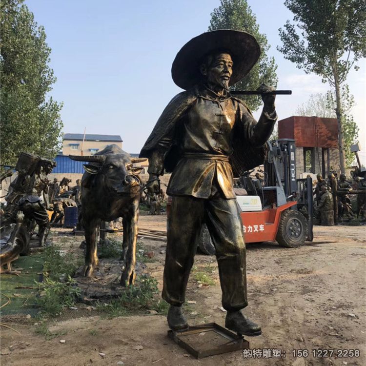 玻璃鋼農耕雕塑 關于農民勞動的雕塑