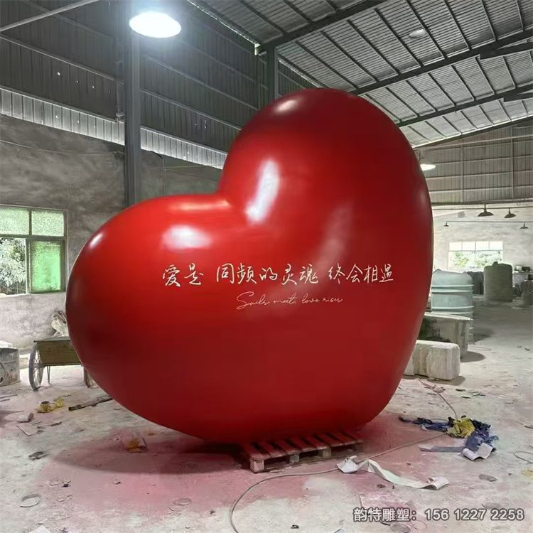 大型不銹鋼愛心雕塑 愛情主題桃心造型擺件