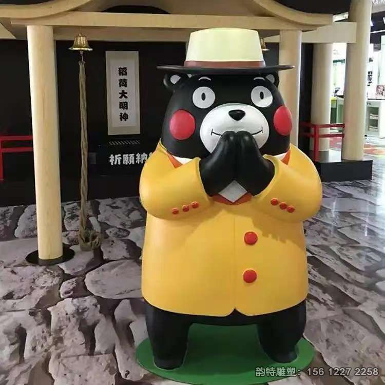 玻璃鋼卡通熊雕塑 造型可愛做工細致