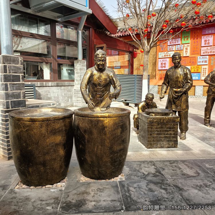 民俗人物雕塑 豆腐坊門(mén)口雕塑擺件